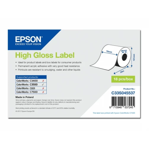 Original Epson C33S045537 Papier f. Tintenstrahldrucker 