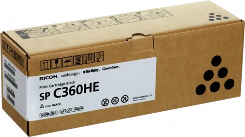 Original Ricoh SP C360HE / SPC360HEBK Toner Schwarz bis zu 7000 Seiten