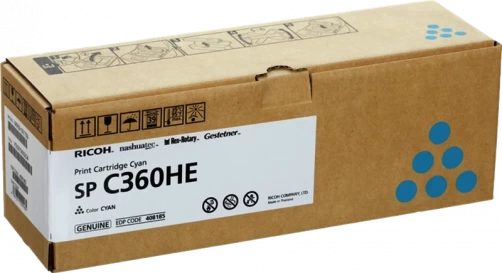 Original Ricoh SP C360HE / SPC360HEC Toner Cyan bis zu 5000 Seiten