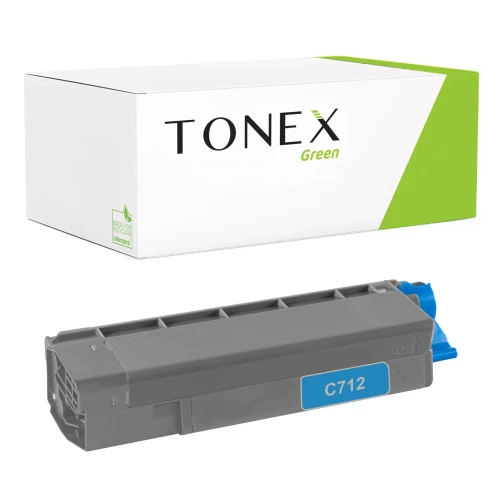 TONEX green für OKI RMCC712C / 46507615 Toner Cyan bis zu 11500 Seiten