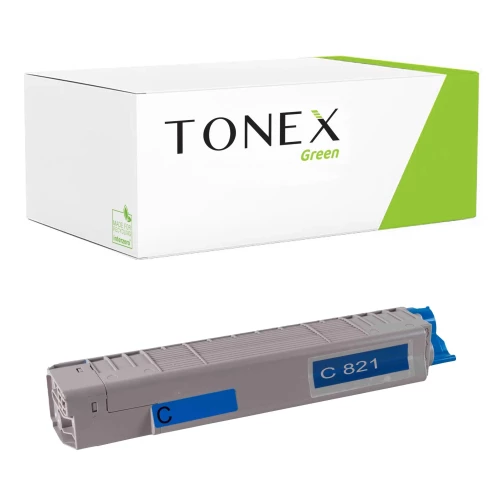 TONEX green für OKI RMCC821C / 44643003 Toner Cyan bis zu 7300 Seiten