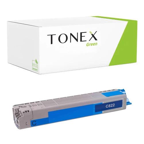 TONEX green für OKI RMCC822C / 44844615 Toner Cyan bis zu 7300 Seiten