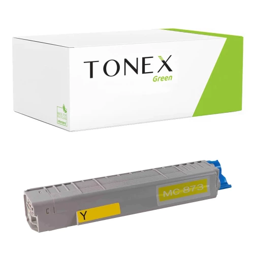 TONEX green für OKI RMCMC873Y / 45862814 Toner Gelb bis zu 10000 Seiten