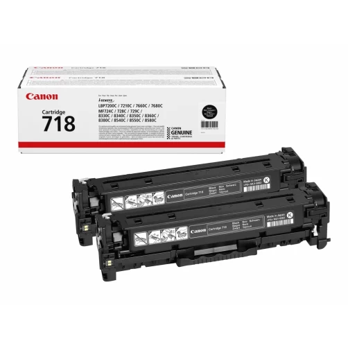 Original Canon CRG-718BKVP / 2662B005 Toner Schwarz bis zu 3400 Seiten 2er-Pack