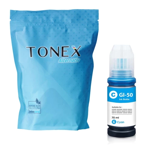 TONEX alternativ für Canon GI-50C / 3403C001 Tinte Cyan bis zu 7700 Seiten 70ml