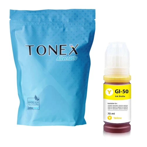 TONEX alternativ für Canon GI-50Y / 3405C001 Tinte Gelb bis zu 7700 Seiten 70ml