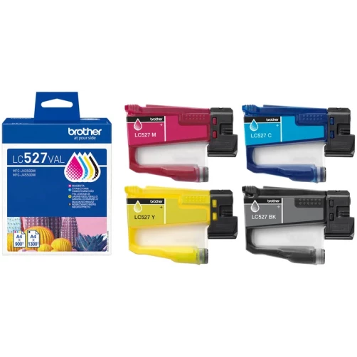 Original Brother LC527VAL / LC527VAL Tinte Schwarz Cyan Magenta Gelb bis zu 1300 Seiten